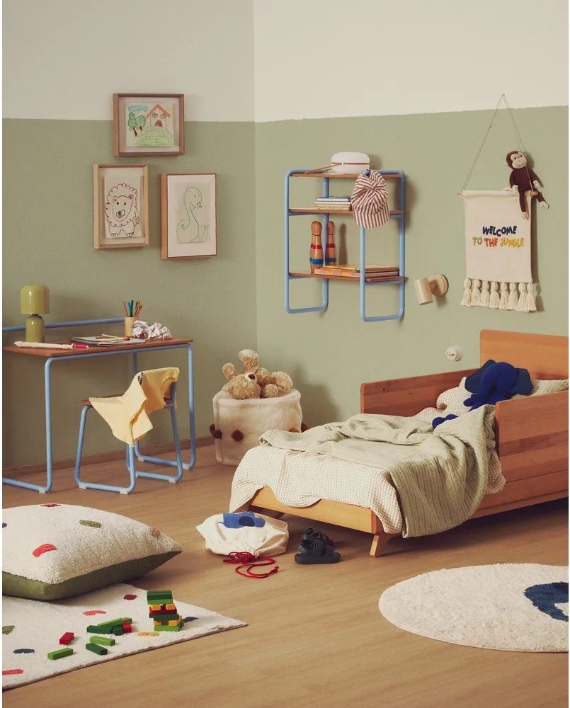 Niebieskie metalowe krzesło dziecięce Tinn – Kave Home