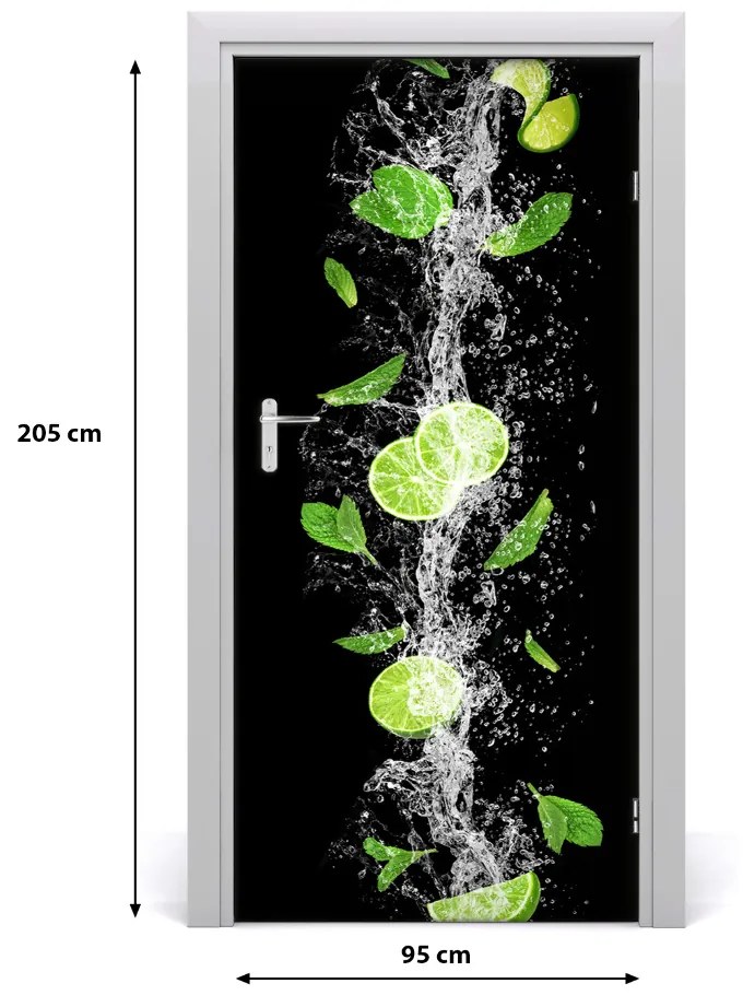 Naklejka na drzwi do domu samoprzylepna Limonki