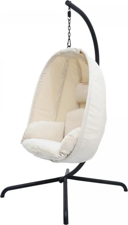 MIADOMODO fotel bujany wiszący beżowy, nośność 160 kg