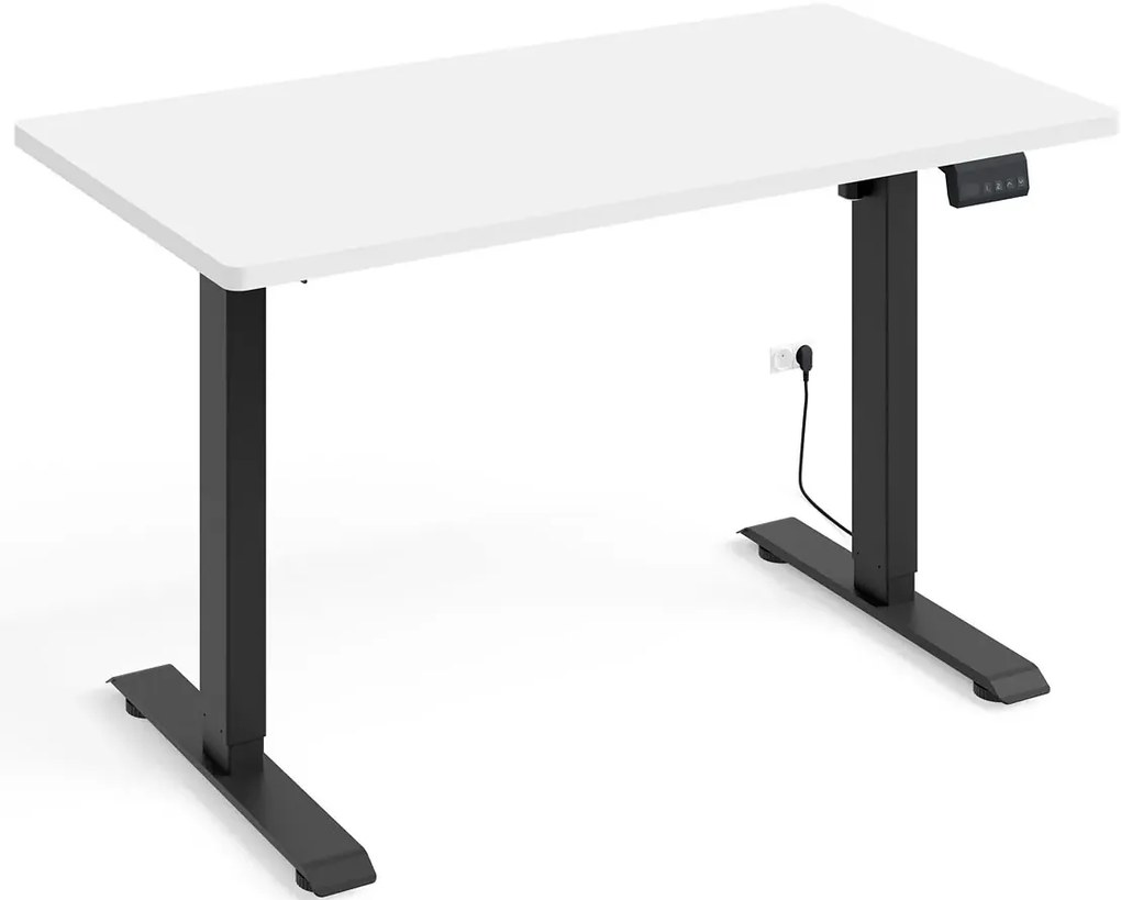 Biurko elektrycznie do pracy biały + czarny T6-B85