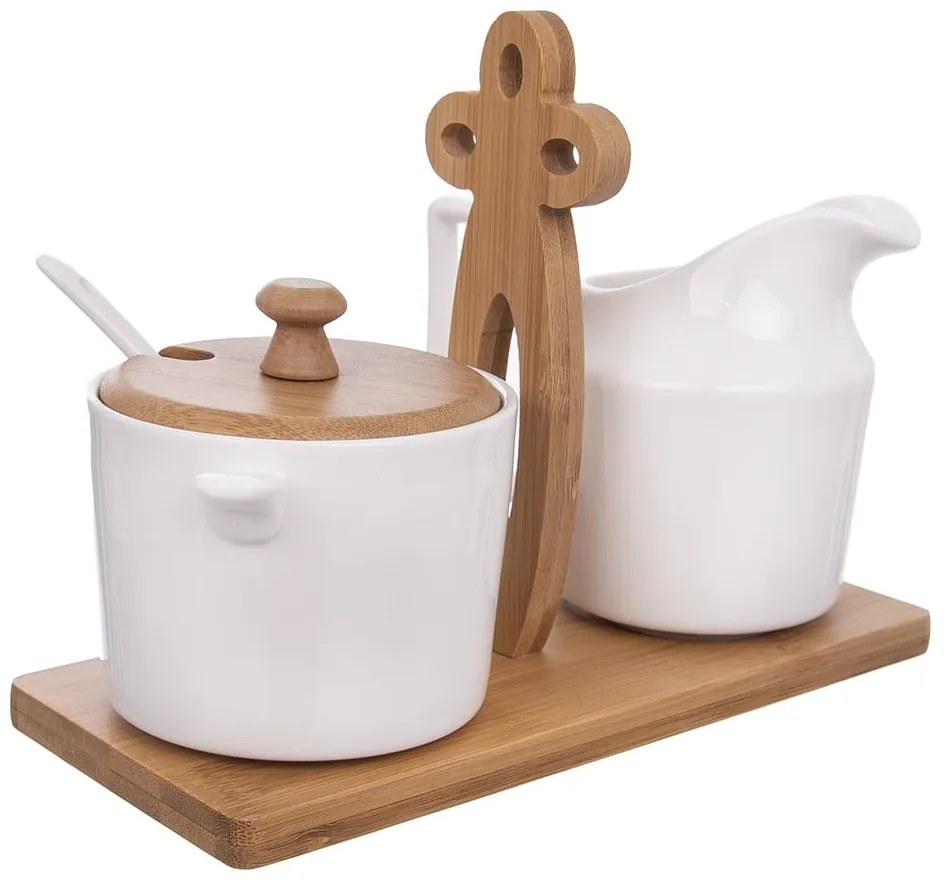 Porcelanowa cukiernica i mlecznik Whiteline – Orion