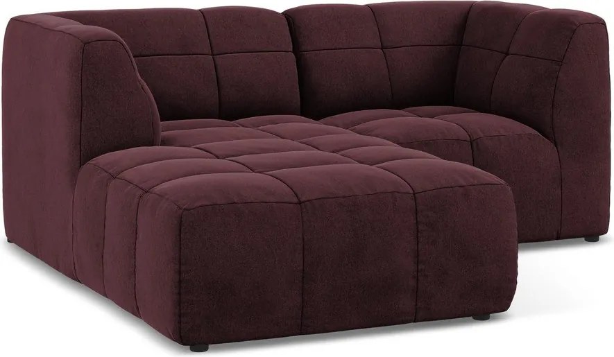 Bordowy aksamitny narożnik (lewostronny/z szezlongiem) Aloha – Makamii