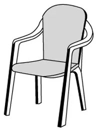 SPOT 6118 monoblock wysoka poduszka na krzesło