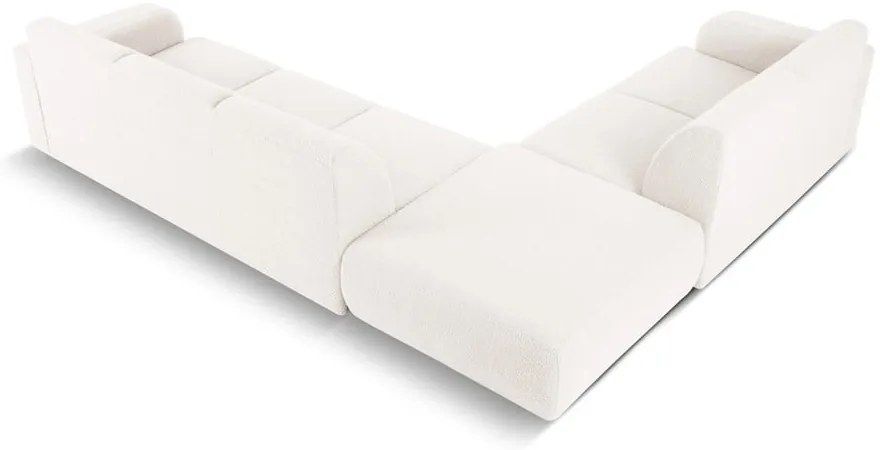 Biały narożnik z materiału bouclé (lewostronny) Molino – Micadoni Home