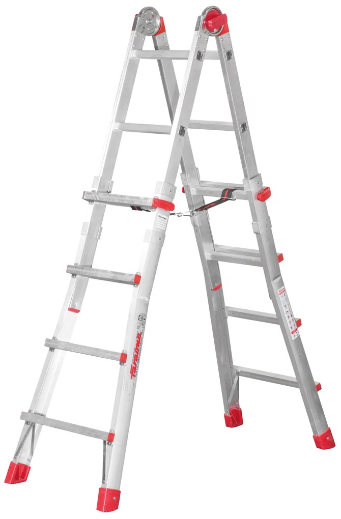 Drabina aluminiowa teleskopowa 8+8 stopni 150kg 130 cm MOTIVE