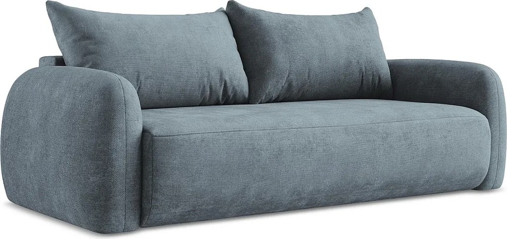 Kanapa 3-osobowa z funkcją spania - z tkaniny szenilowej - jeans - HALE