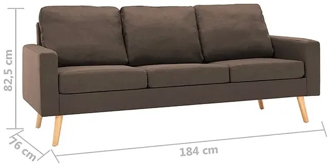 3-osobowa brązowa sofa - Eroa 3Q