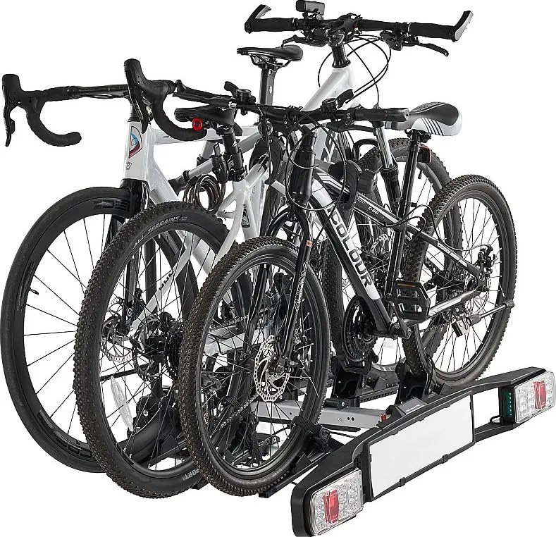 Wspornik do Przechowywania Rowerów, SucceBuy Składany Bagażnik Rowerowy na 3 Rowery, Kompatybilny z Odbiornikami 5 cm