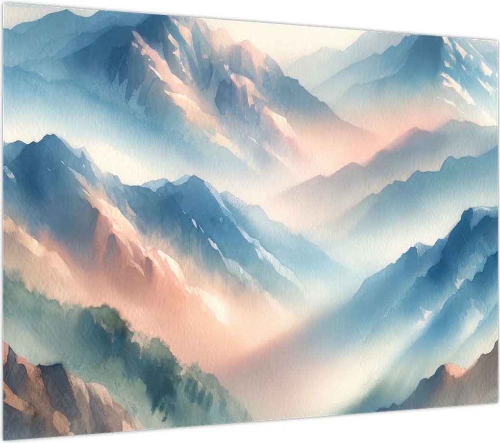 Obraz - Akwarelowe góry (70x50 cm)
