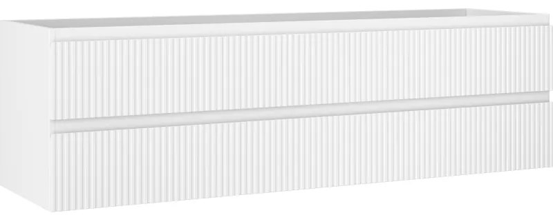 Mexen Rivel szafka łazienkowa podumywalkowa 160 cm, 2 szuflady, ryflowana , biała mat - 91A20-16047-2-BFF01