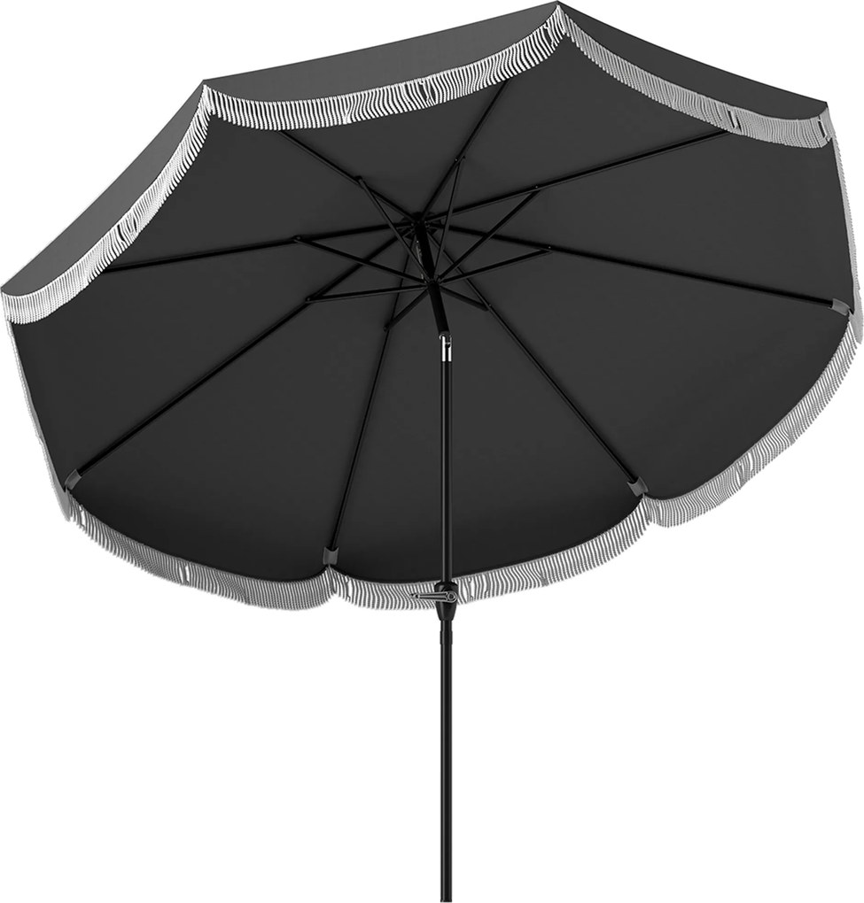 Outsunny Parasol Ogrodowy Ø269 cm, Ochrona UV Parasol Ośmiokątny na Balkon, Ochrona Przed Słońcem dla Ogrodu, Ciemnoszary