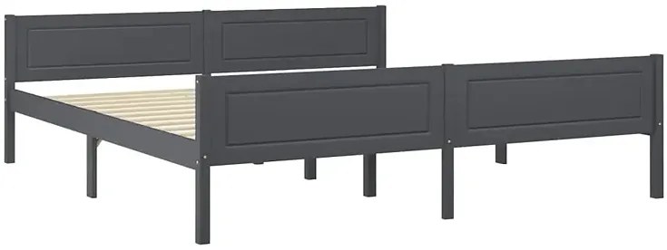 Szare podwójne łóżko z litego drewna 180x200 C3-T56