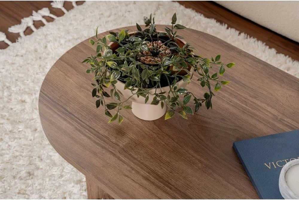 Ciemnobrązowy stolik w dekorze orzecha 60x119 cm Sable – Kalune Design