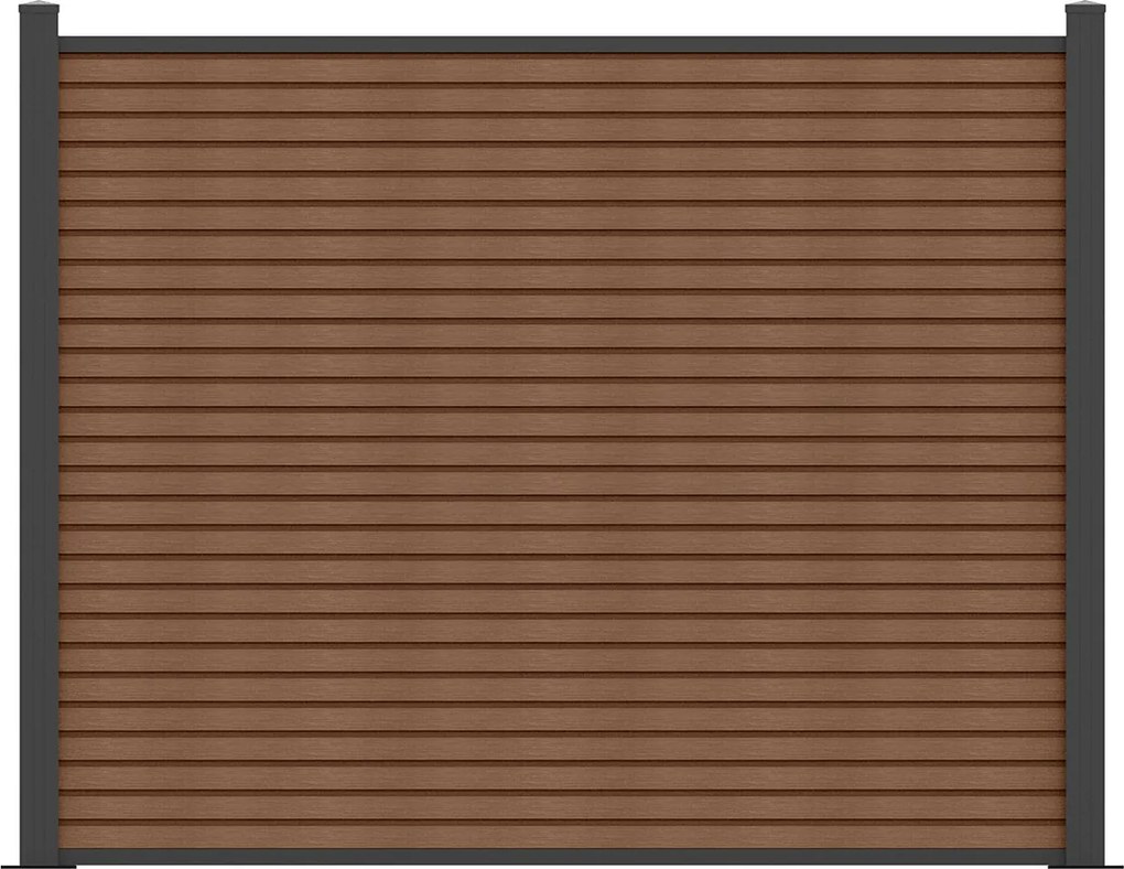 Ogrodzenie do wkopania w ziemię imitacja drewna wys. 148 cm - Zestaw 9 listew z kompozytu koekstrudowanego + 2 antracytowe słupki - PALIZO