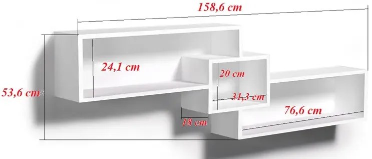 Nowoczesna biała półka wisząca w stylu skandynawskim - Ramona