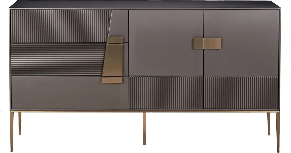 Komoda glamour z szufladami Stilig ST102B, ciemny grafit
