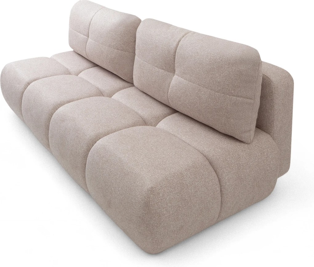 Kanapa Lerio z funkcją spania - jasno beżowa dzianina hydrofobowa Blur 02