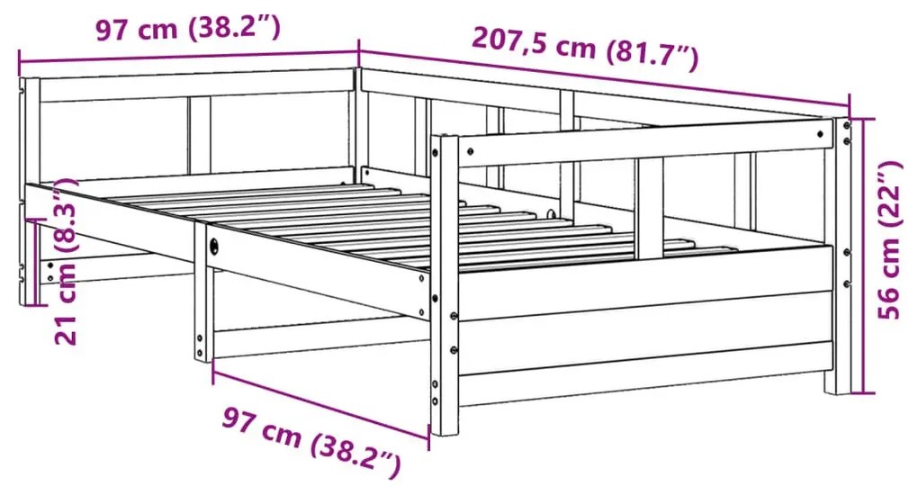 Klasyczne brązowe łóżko 90x200 - Nulsa 4X