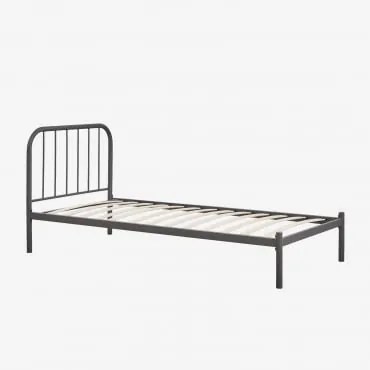 Żelazne Łóżko Asteri Grafitowa Szarość & 90 X 190 Cm - Sklum