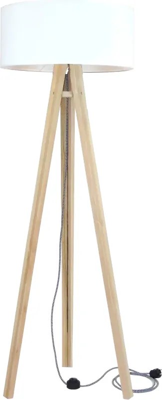 Lampa stojąca Wanda jesion, biały