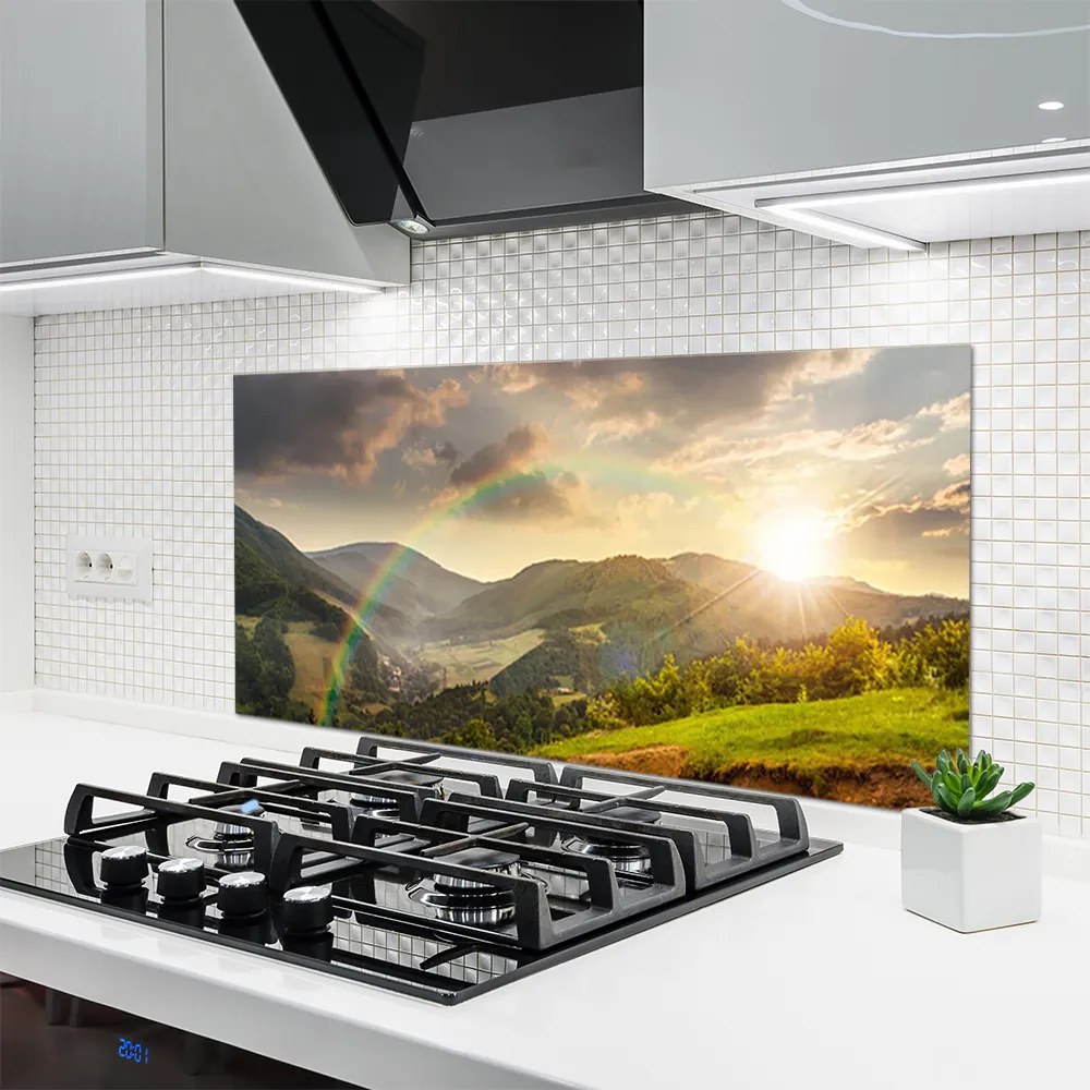 Dekor Szklany do Kuchni Ostatnie Promienie nad Doliną