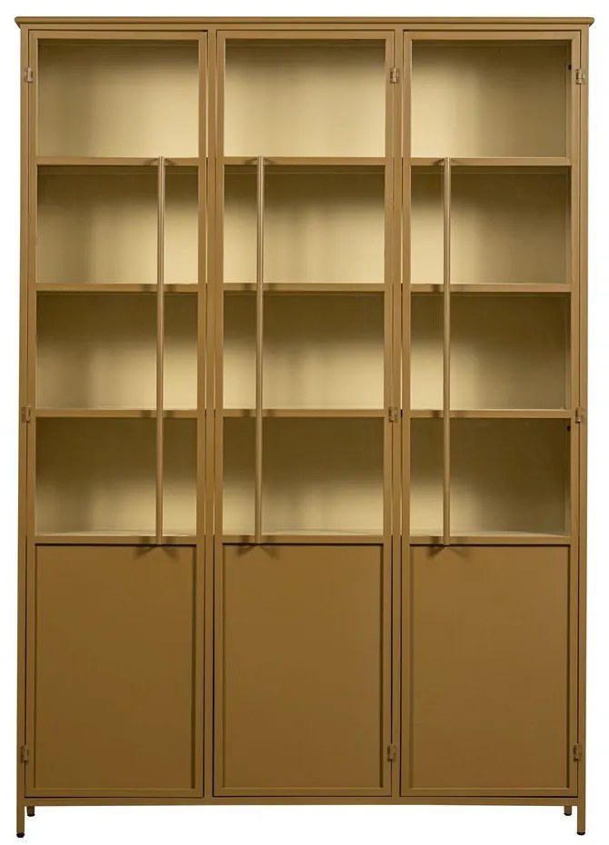 Musztardowa metalowa witryna 140x200x44 cm Exhibit – WOOOD