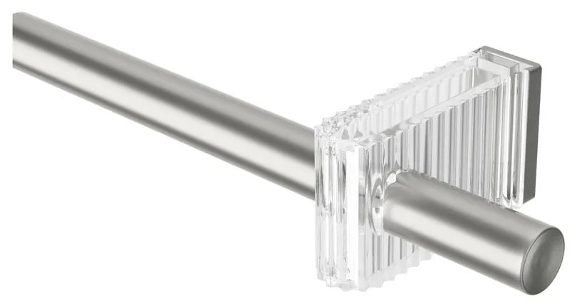 Stalowy regulowany karnisz w kolorze matowego srebra 107 - 305 cm Flute – Umbra