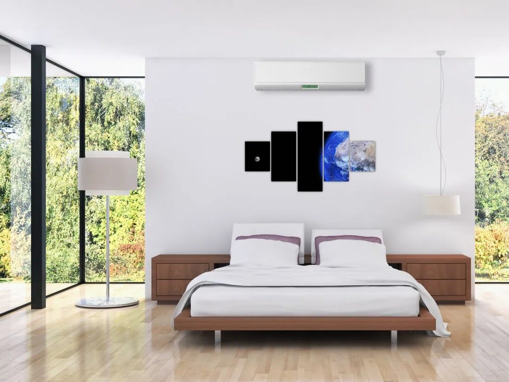 Obraz Księżyca i Ziemi (125x70 cm)