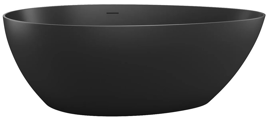 Wanna wolnostojąca asymetryczna - 245 l - 160 x 82 x 58 cm - Czarny mat - Akryl - APULIA
