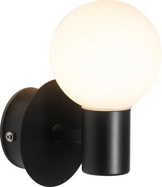 Nowoczesna lampa ścienna czarna IP44 - Cederic Up