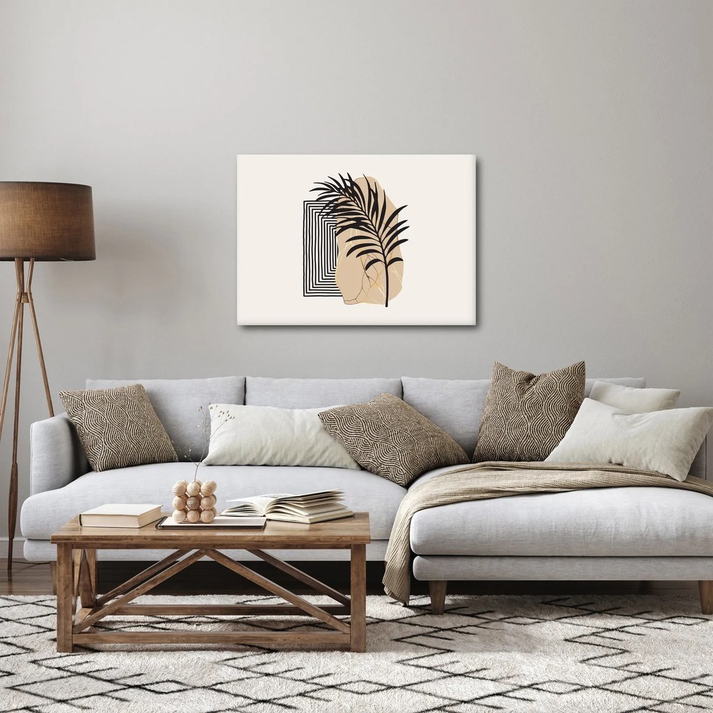 Obraz - Abstrakcja z tropikalnymi liśćmi N⁰3 (70x50 cm)