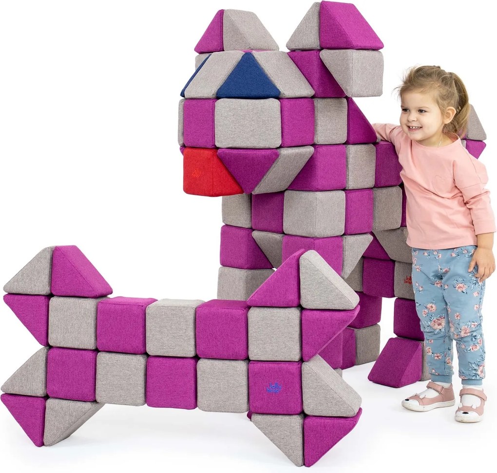Duży zestaw klocków magnetycznych JollyHeap Joy - 150 elementów