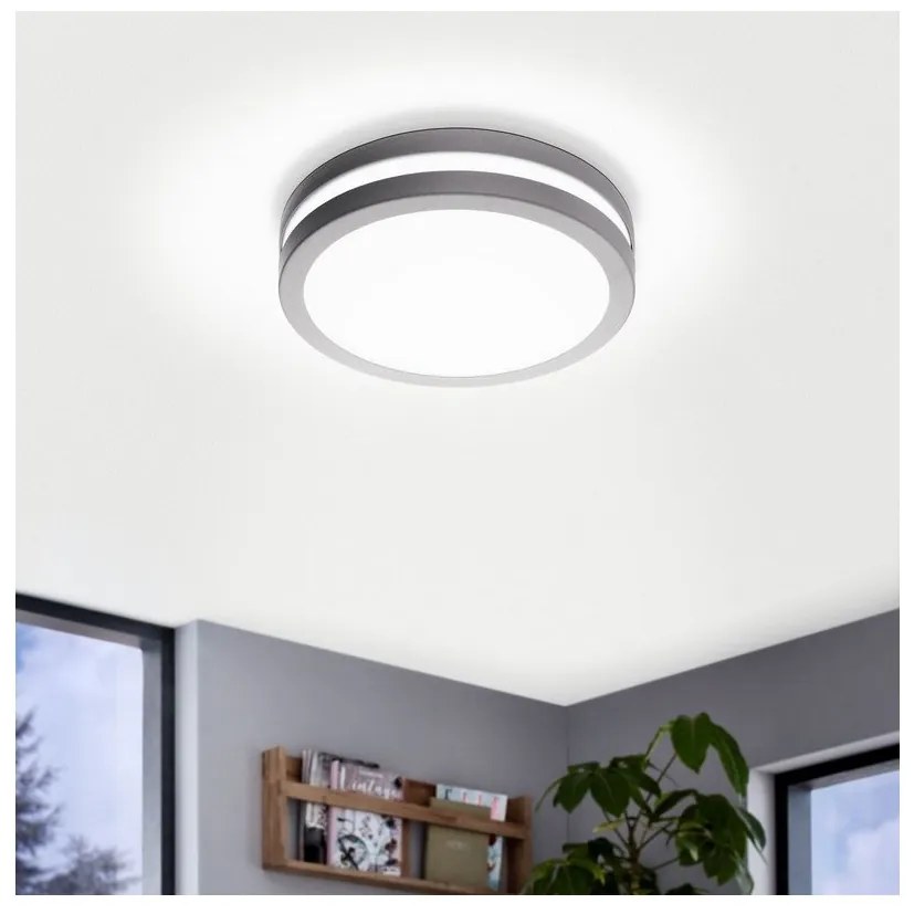 Eglo 97299 - Ściemnialna oprawa łazienkowa LED LOCANA-C LED/14W srebrna IP44