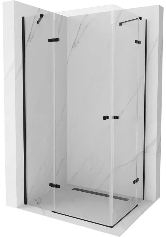 Mexen Roma Duo kabina prysznicowa uchylna 90 x 80 cm, transparent, czarna - 854-090-080-70-00-02