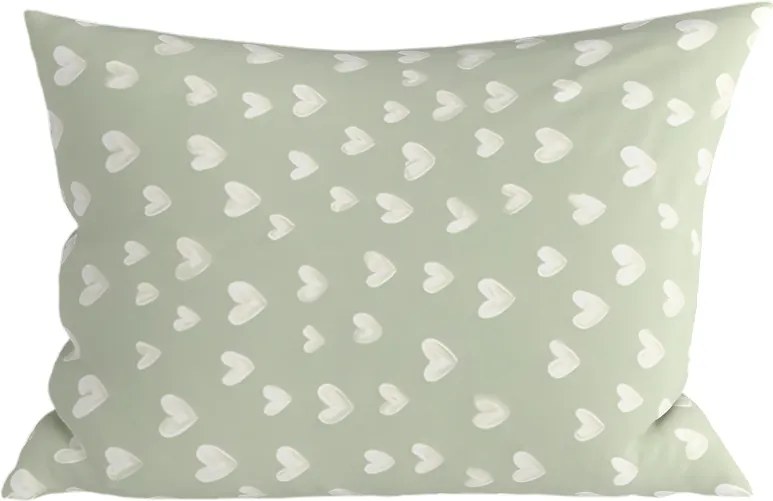 Poszewka na poduszkę z mikrofibry STARS HEARTS 50x70 cm, zielona
