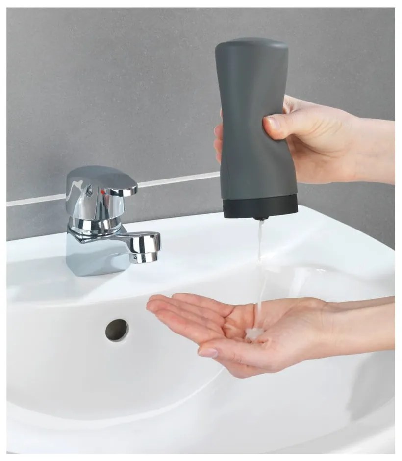 Szary dozownik płynu do naczyń Wenko Squeeze, 250 ml
