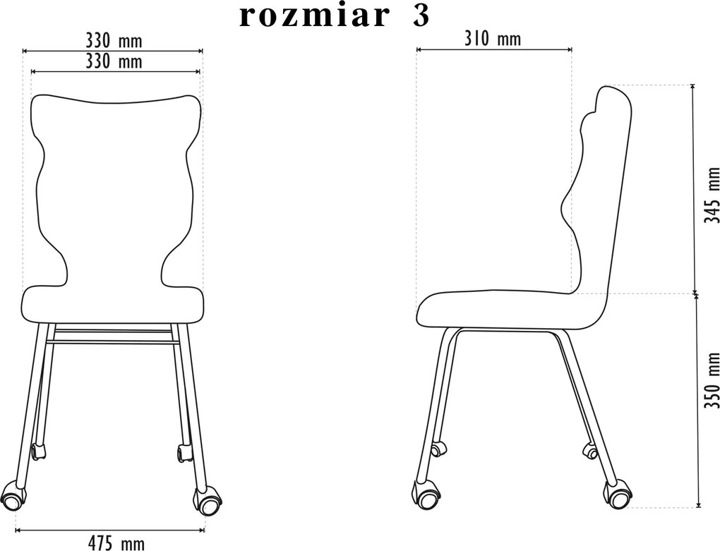 Krzesło szkolne na kółkach Spider Move rozmiar 3-6
