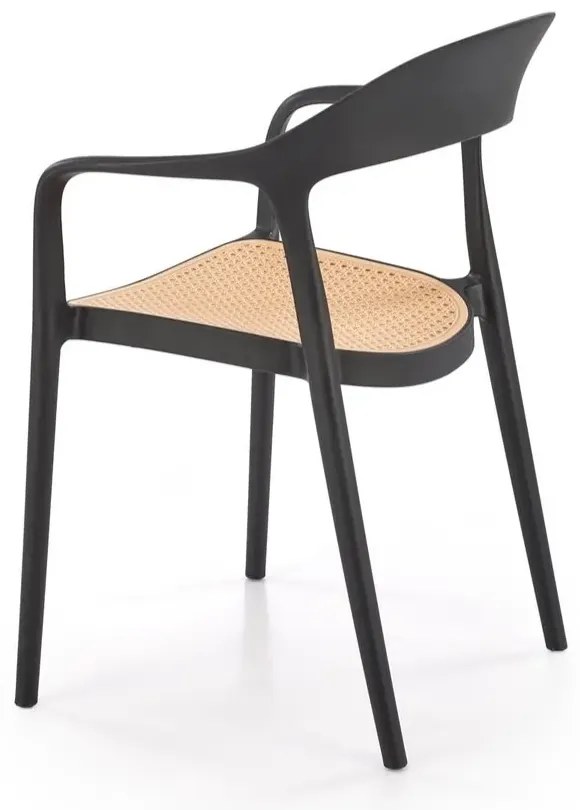 Krzesło K530 czarne/beżowe z tworzywa PVC HALMAR