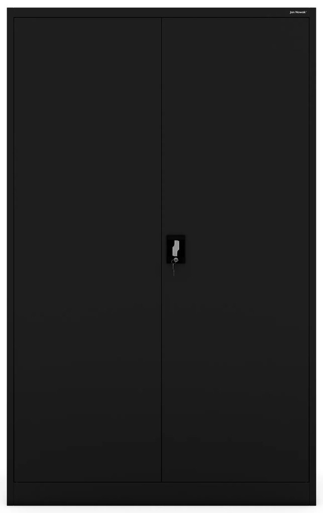 Szafa biurowa metalowa na akta, szeroka, czarna, 1150x1850x400 mm: JAN II