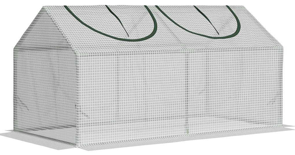 Outsunny Szklarnia Foliowa z Okienkiem PE Cieplarnia na Pomidory 119x60x60cm Biała | Aosom PL