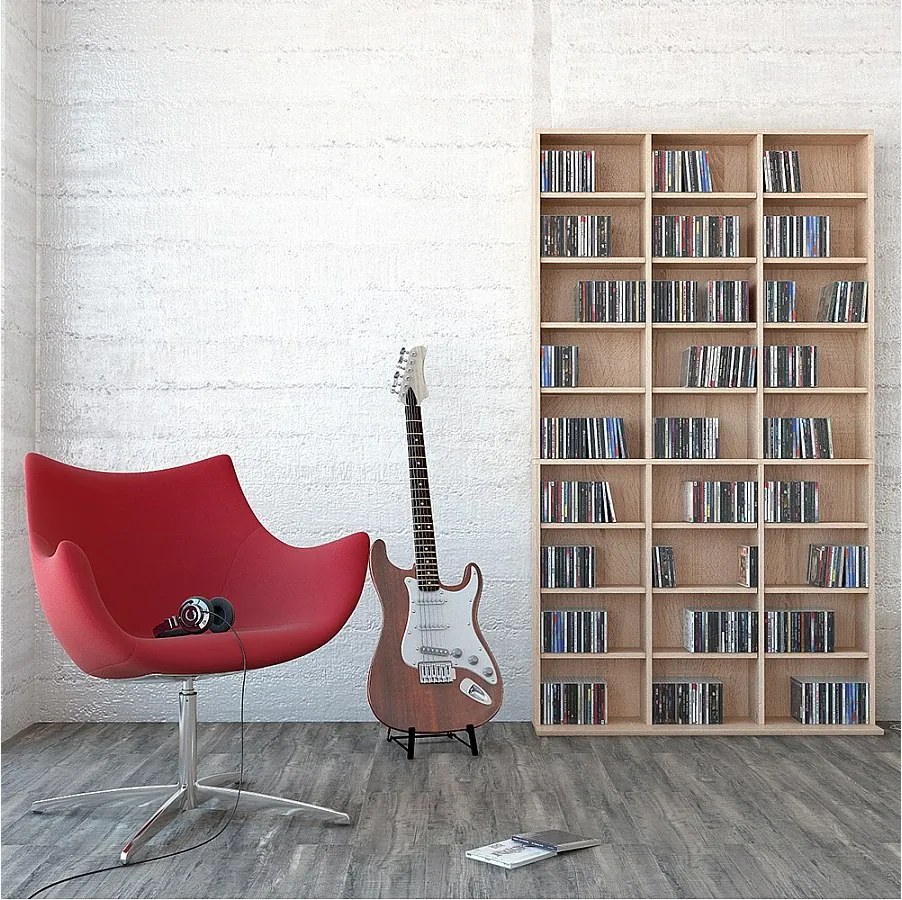 Półka CD sonoma 102x16x178 jukebox