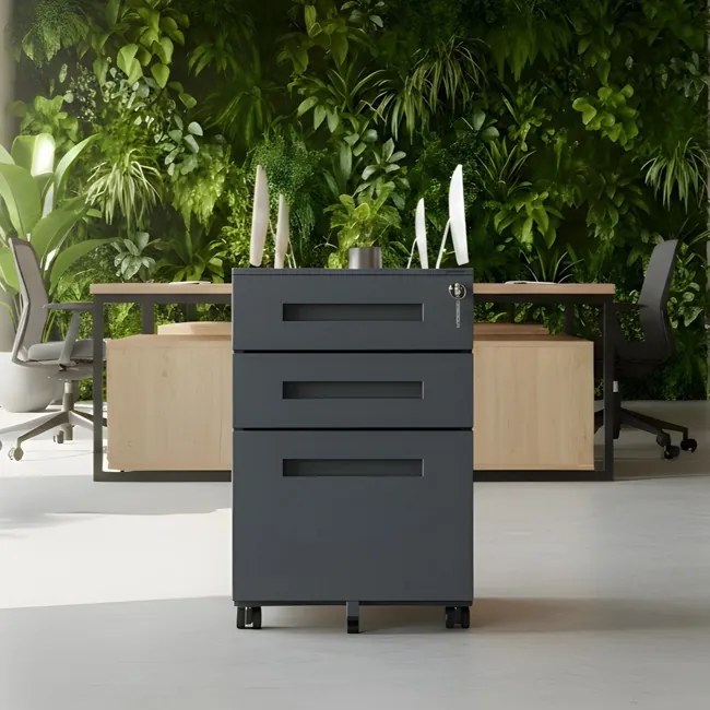 Kontenerek pod biurko KATE 390 x 600 x 500 mm, antracytowy