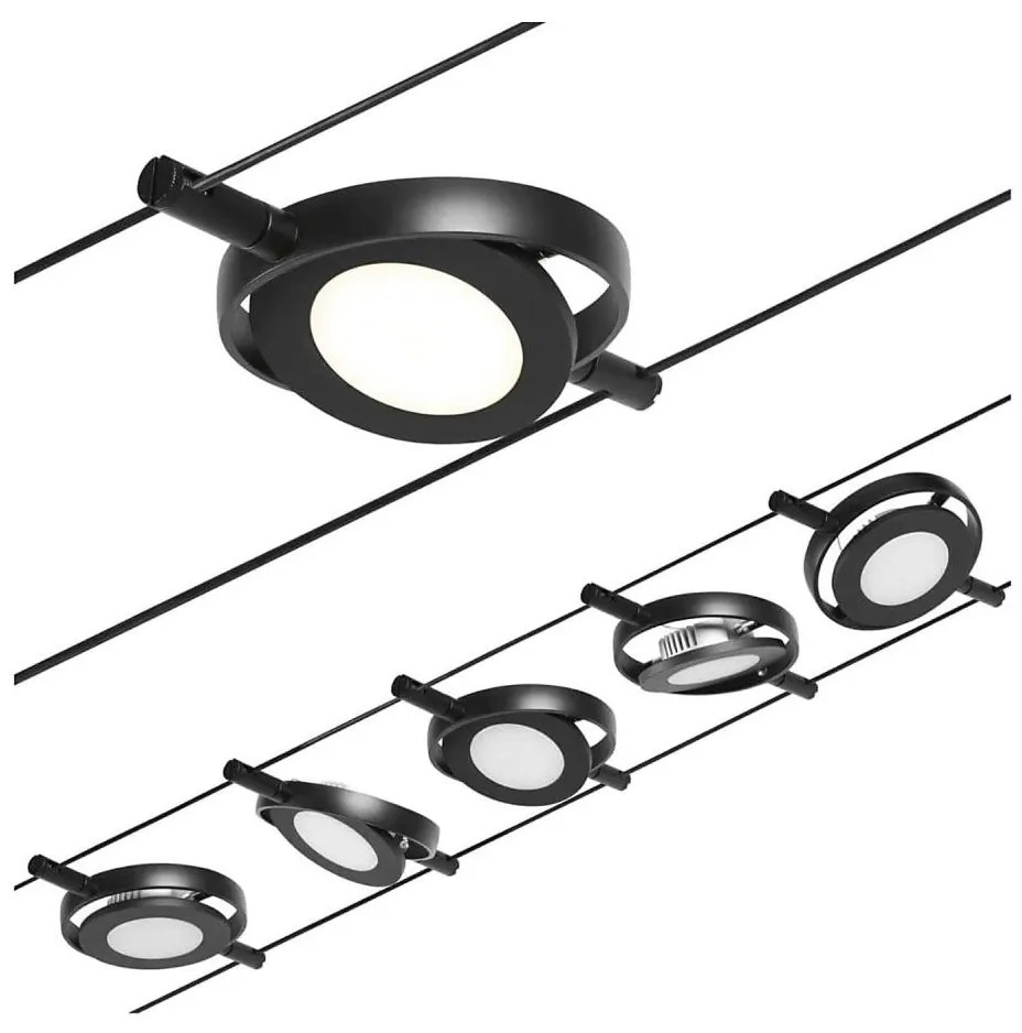 Paulmann 94418 - Zestaw 5x LED 4,5W ROUNDMAC 230V czarny spot
