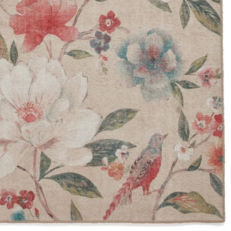 Beżowy dywan odpowiedni do prania 122x170 cm Pipa Floral – Catherine Lansfield