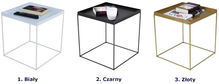 Złoty metalowy stolik kawowy - Gondiko 5X