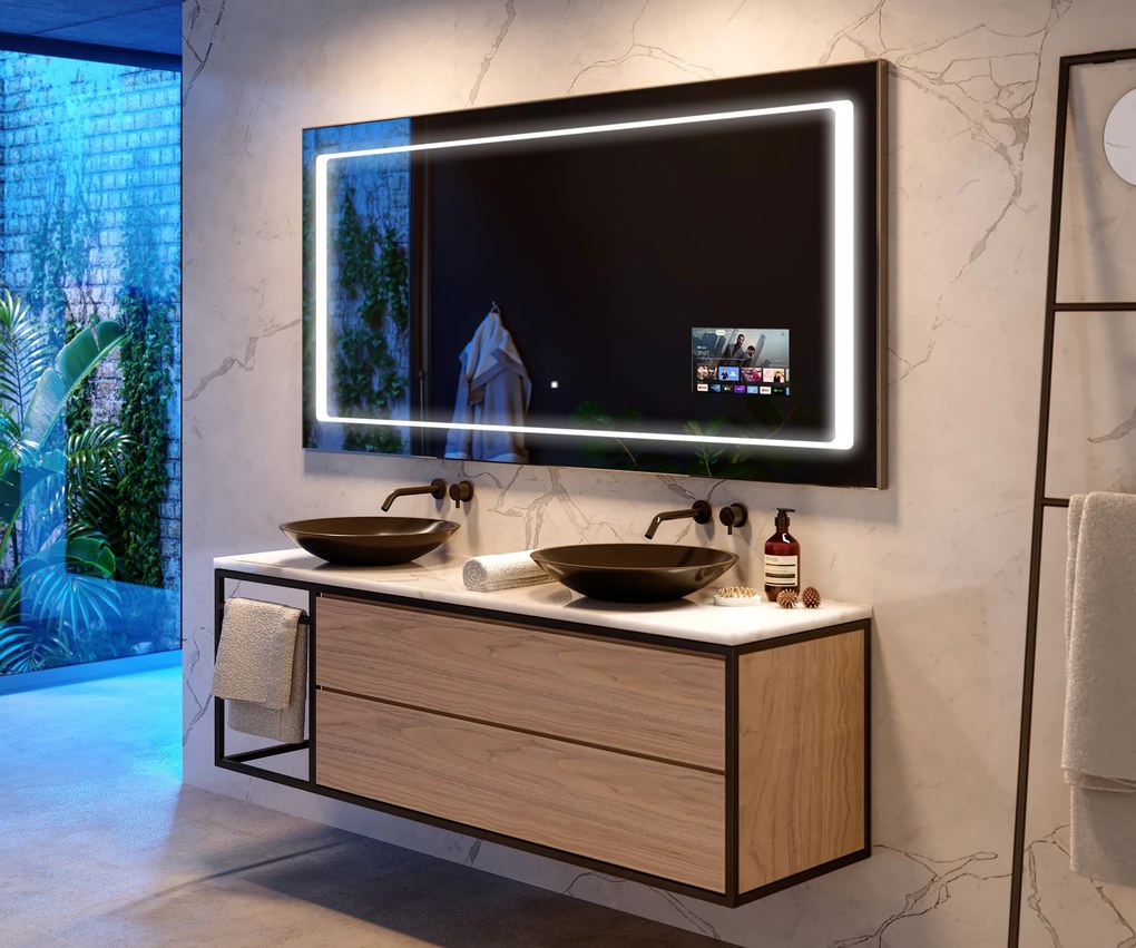 Lustro łazienkowe LED prostokątne na wymiar 50x50-200x100 cm, podświetlenie 3000/4500/7000K - Artforma LED01
