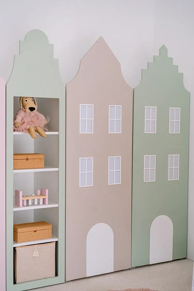 Beżowa szafa domek M0-H86