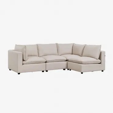 Sofa Modułowa Daniela 4-częściowa Tkaniny Beżowy Krem - Sklum