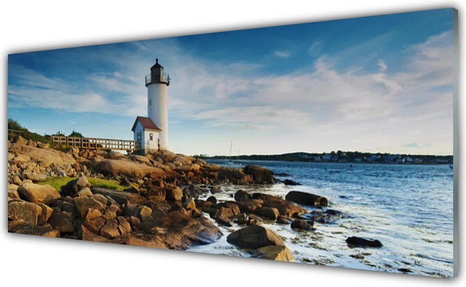 Panel Szklany do Kuchni Klasyczna Latarnia na Brzegu