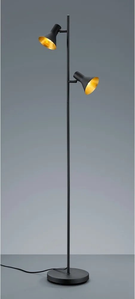 Czarna lampa stojąca z metalowym kloszem (wysokość 144 cm) Nina – Reality